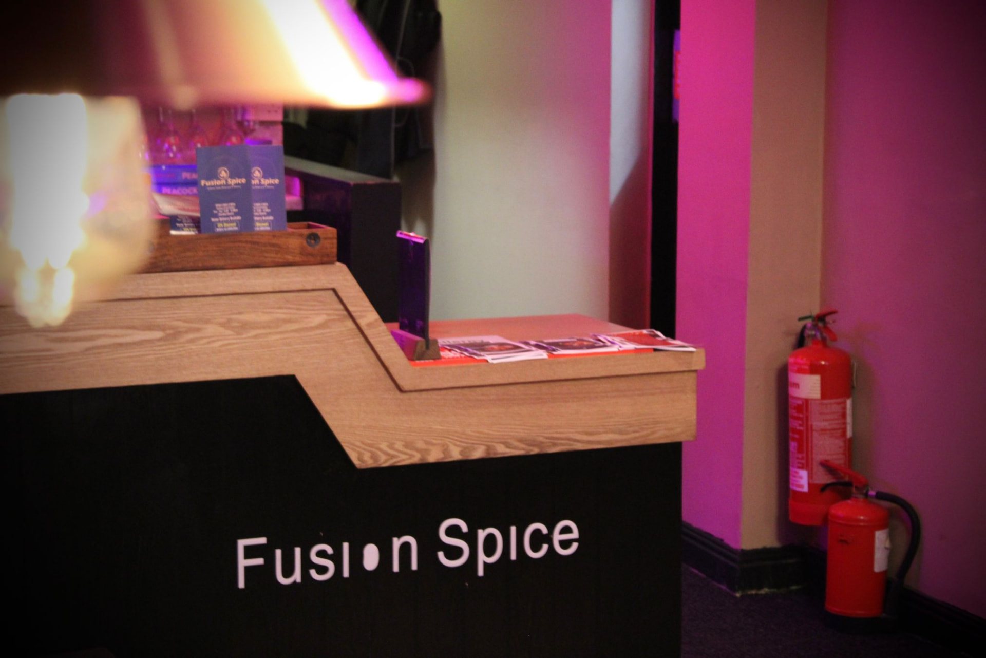 Fusion Spice reception desk at the entrance