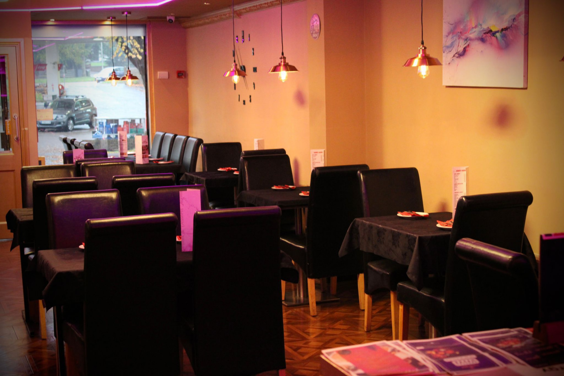 Dining area by the window onto Stainbeck Road